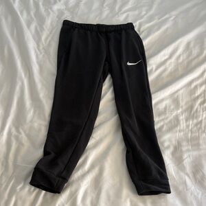 Nike Kids Black Sweatpants with White Logo
